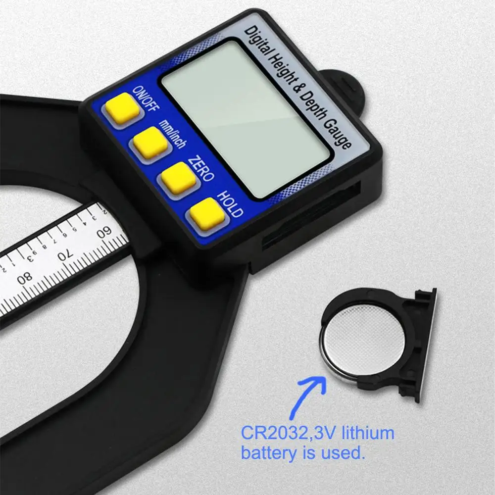 

New Digital Depth Gauge Digital Tread Depth Gauge LCD Magnetic Self Standing Aperture 0-80mm Hand Routers