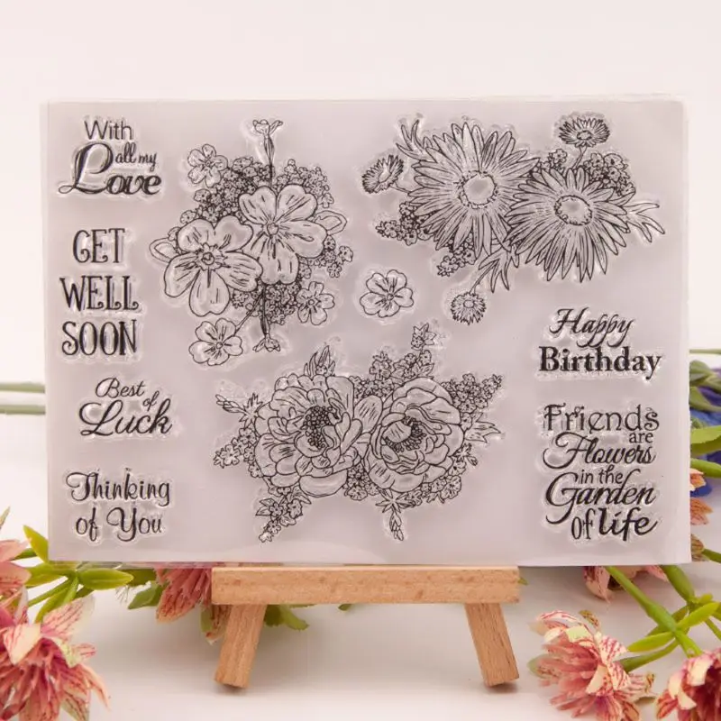 

Flowers Silicone Clear Seal Stamp DIY Scrapbooking Embossing Photo Album Decorative Paper Card Craft Art Handmade Gift