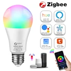 Умная лампа Zigbee E27, 181512 Вт, RGB + CW + WW, 85-265 в