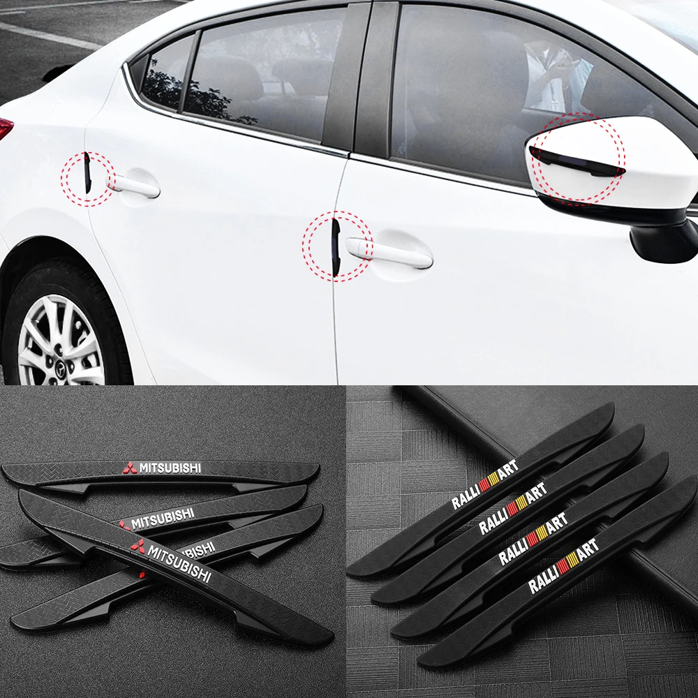 

Car Door Edge Anti-collision Protector Bar Sticker Silicone for MITSUBISHI Ralliart Badge Lancer EX Competition Outlander Pajero