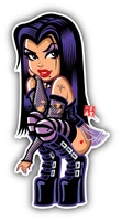 gothic girl kneeling sexy car bumper sticker decal for pickup truck ford chevrolet cadillac honda toyota