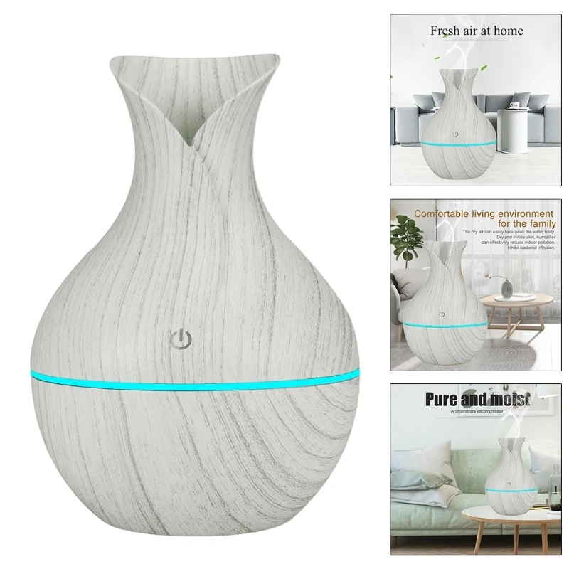 CPDD красочный светящийся увлажнитель воздуха с текстурой древесины USB-разъемом |