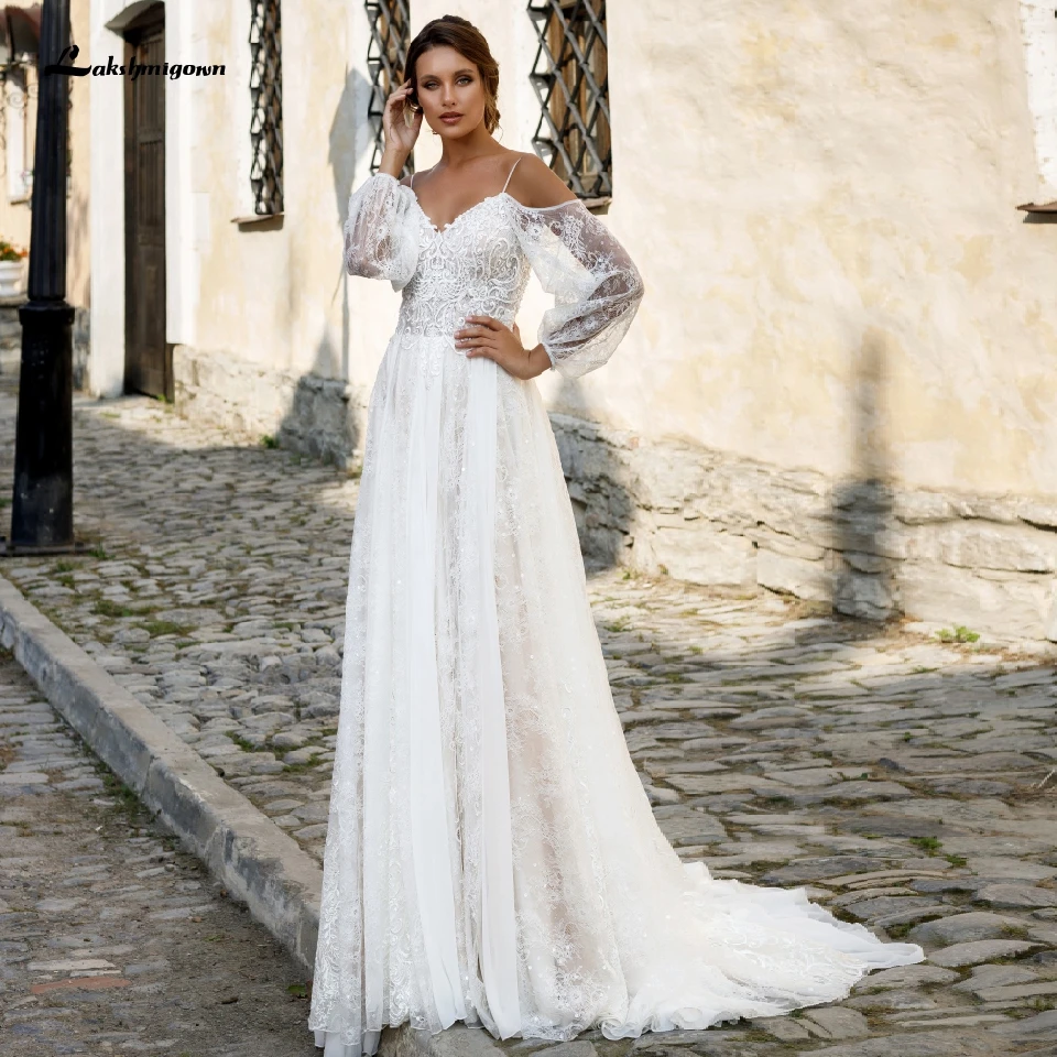 Кружевное свадебное платье-бохо lakshmidress шикарное пляжное платье с длинным