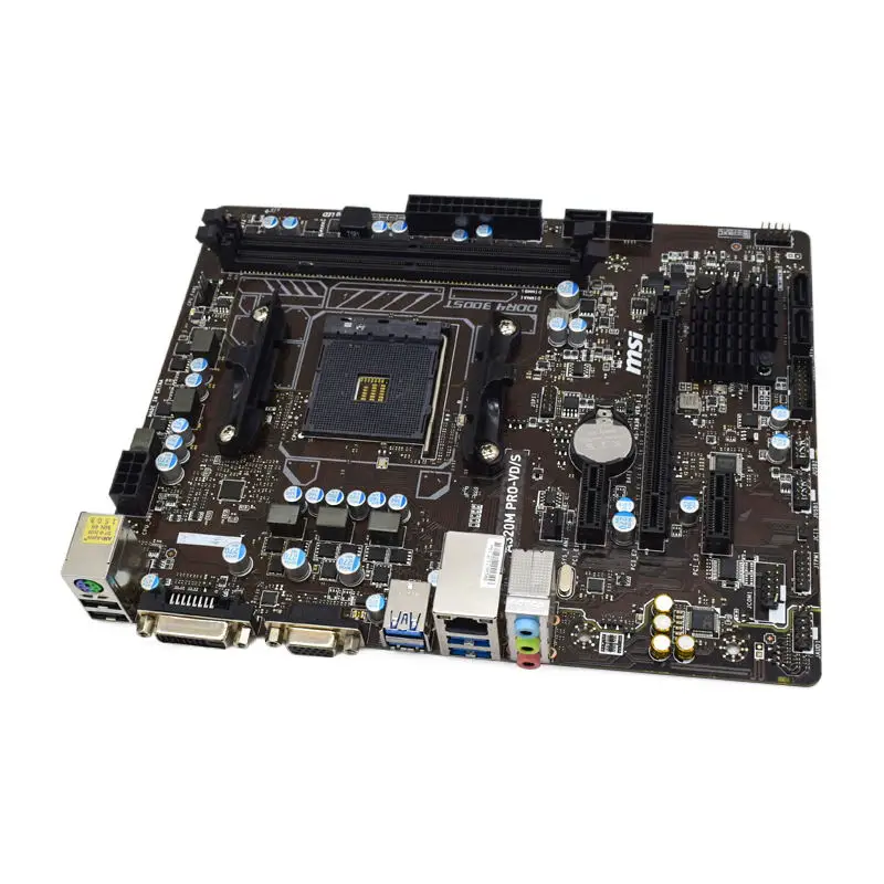 MSI A320M PRO-VD/S Motherboard AM4 Support Ryzen 5 1600x 3600x Cpus AMD A320 DDR4 32G PCI-E 3.0 VGA DVI SATA3 6×USB3.1 Micro ATX |