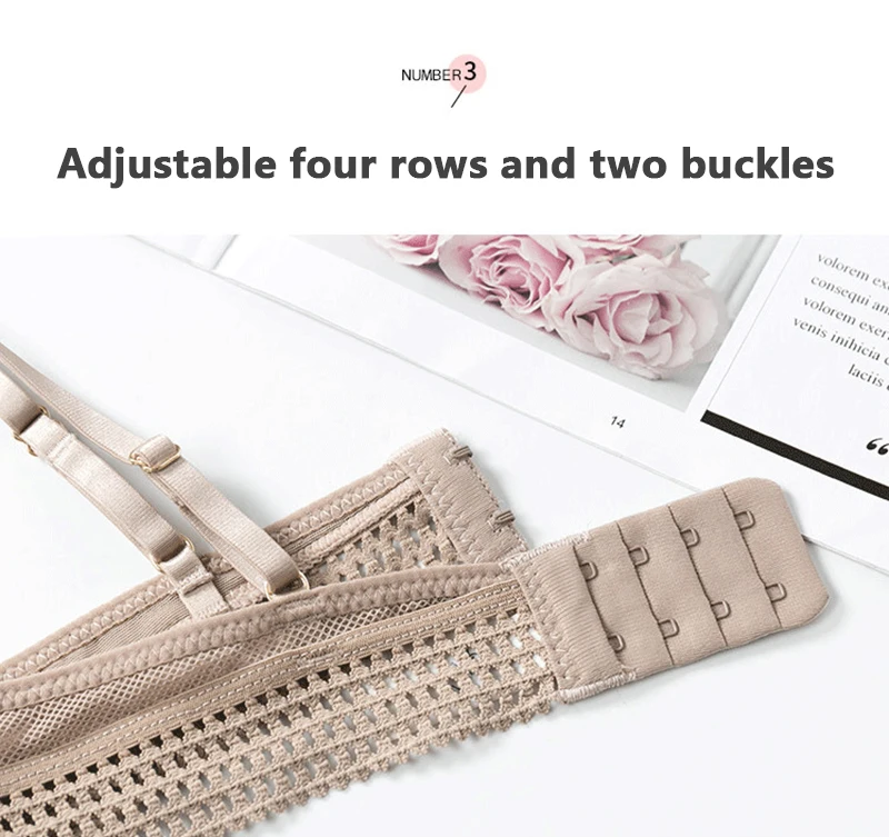 BEFORW Comfortable Seamless Adjustable Bralette Lace Hollow Out Backless Bra Sexy Lingerie Wireless Push Up Bras For Women