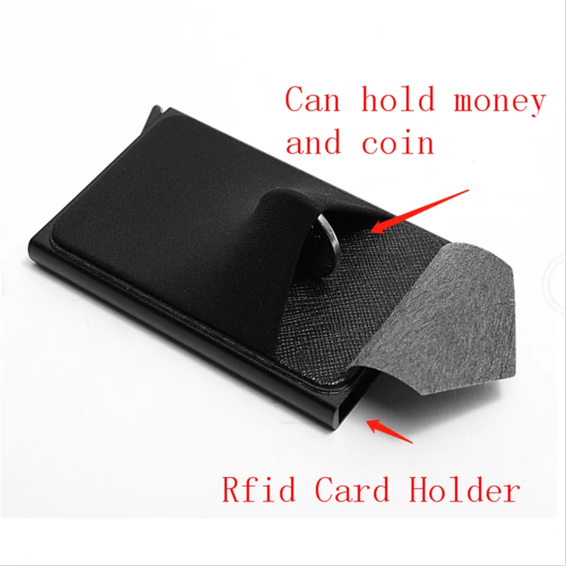 Rfid смарт-кошелек кредитный держатель для карт металлические тонкие мужские