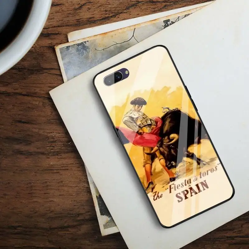 

Spanish bullfighter Phone Case For OPPO F5 7 9 R17 11 9S Pro A 57 83 For VIVO Y91 55 69 11 71 Tempered glass