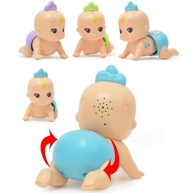 1 шт. случайный Пластик Электрический вокальный музыкальный ползать Baby Doll для