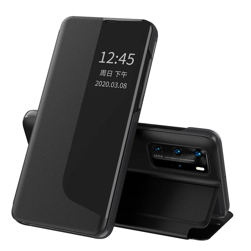 

Fashion Half Side Window Flip Phone Case For Huawei P40 Pro P30 P20 Mate20 Mate40 360°Shockproof Protection Cases Coque