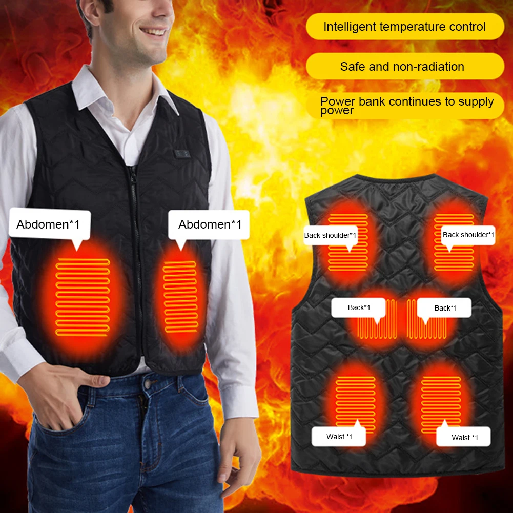 

Adjustable Hiking Heating Vest Thermal Clothing Winter Clothes Sweater And Shirt Dual Control Men Women USB Heated Jacket