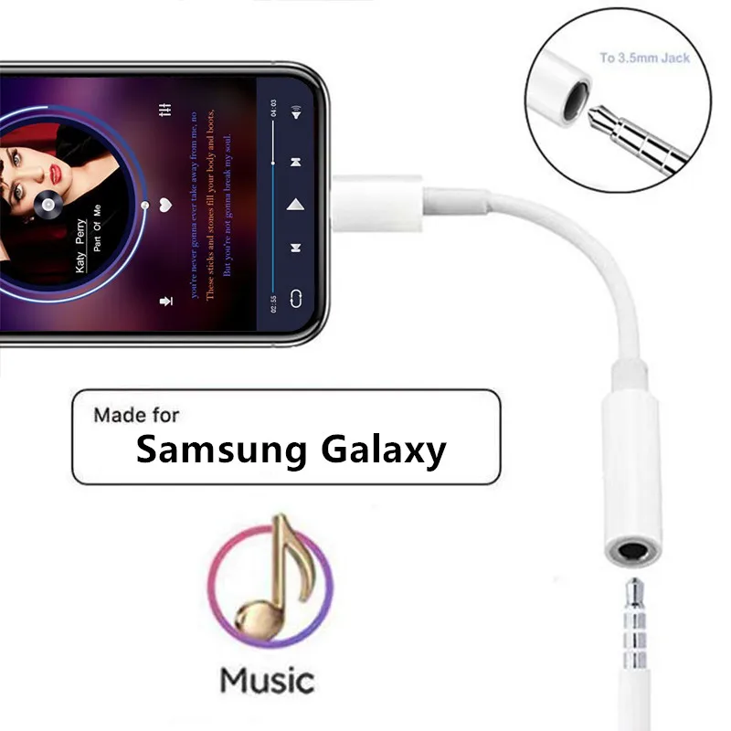 Адаптер для Samsung Galaxy S20 S10 Note 10 Plus S20Ultra A71 A51 A70 адаптер USB C на 3 5 мм сплиттер кабель