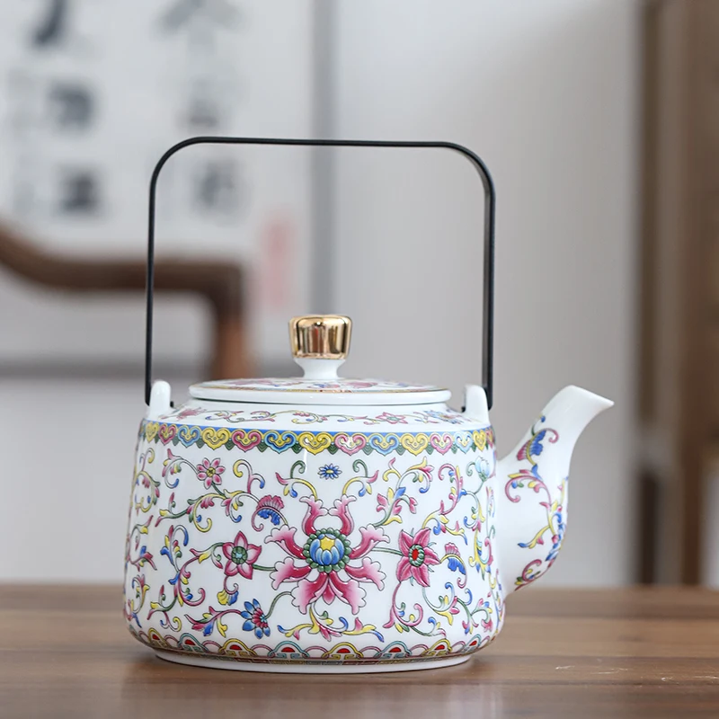 Китайский винтажный эмалированный чайный горшок Samovar Kung Fu керамический