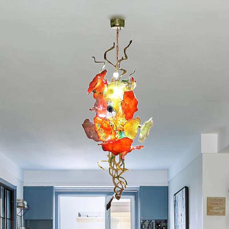 

Люстры с цветами, современные подвесные лампы, свадебное украшение, люстра ручной работы из муранского стекла со светодиодными лампочками