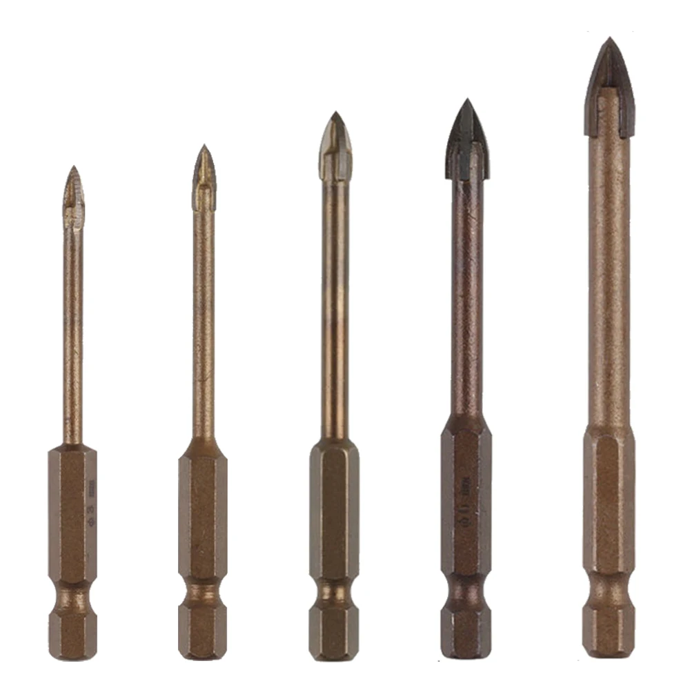 

5pcs/set Efficient Universal Drilling Tool Cemented Carbide Drill Bit Ceramic Brick Wall Hole Opening Power Tools Accessories