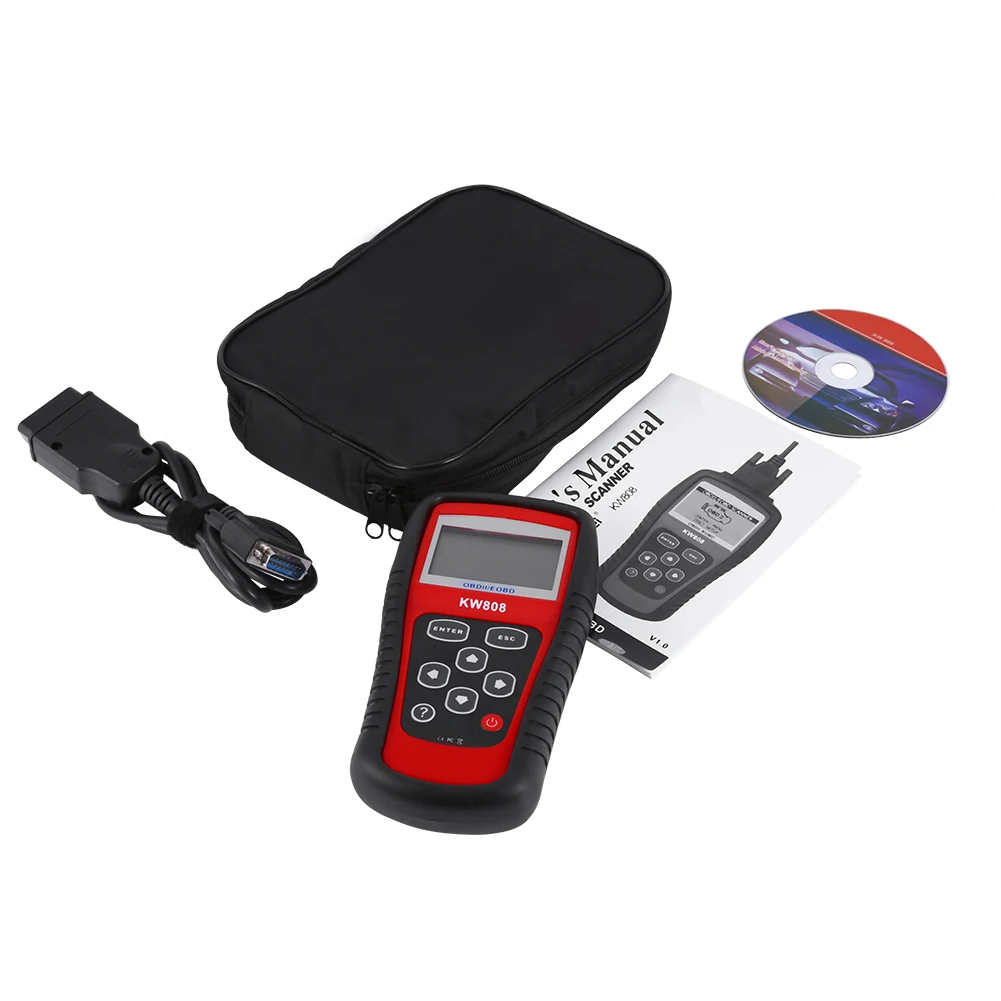 

Диагностический сканер для автомобиля KW808 EOBD OBDII OBD2