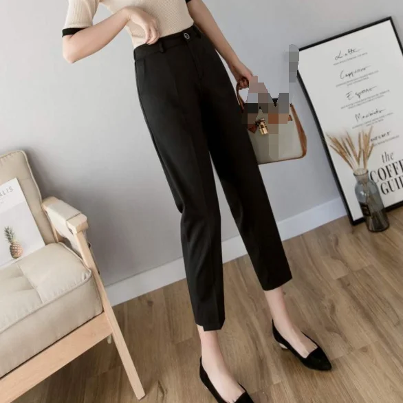 Осенние женские шаровары 2020 летние рабочие брюки длиной до щиколотки прямые с