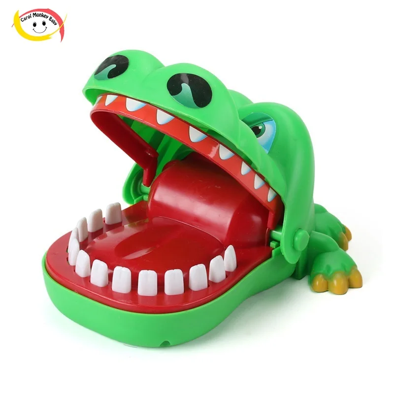 

Новинка, детская игрушка, креативный мультяшный динозавр в форме аллигатора, игрушка с нажимом и зубами на палец, забавные интерактивные иг...