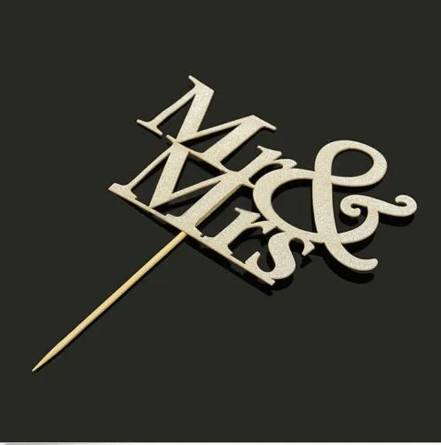 Романтический Блестящий Топпер для торта Mr & Mrs украшение свадебной вечеринки