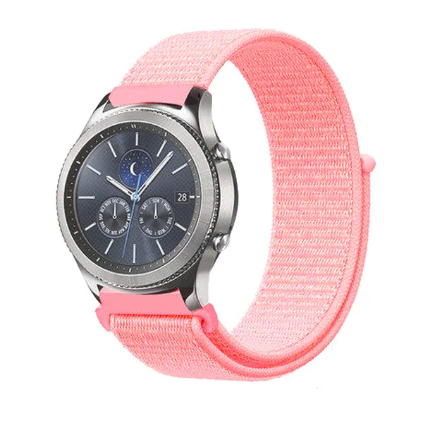 22 мм ремешок для часов samsung galaxy watch 46 мм 42 мм активный 2 нейлон huawei watch gt ремешок Amazfit bip gear S3 Frontier 44 40 - Цвет ремешка: hot pink 13