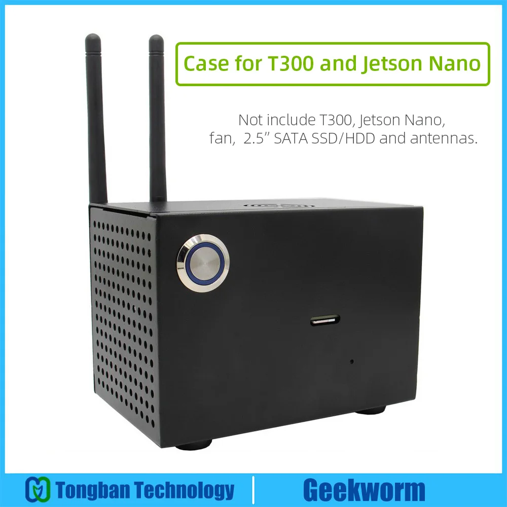NVIDIA Jetson Nano T300 Metal Case for NVIDIA Jetson Nano Developer Kit and T300 2.5 inch SATA SSD/HDD Storage Shield