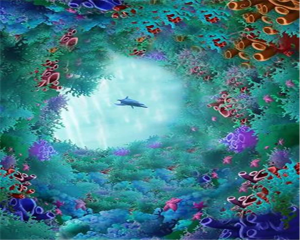 

3d Wallpaper Living Room Underwater World Shark Dolphin Full House Custom Background Wall Painting HD Wallpaper