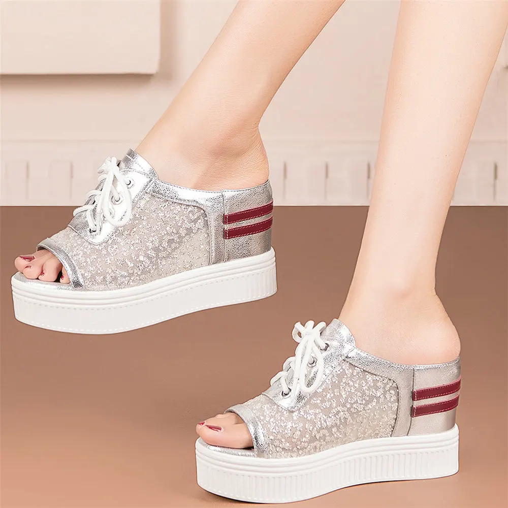 

Fashion Sneakers Women Genuine Leather Wedges High Heel Roman Gladiator Sandals Female Summer Platform Pumps Shoes Casual Shoes