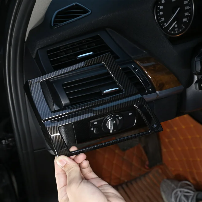 

2 pcs ABS Carbon Fiber/Black For BMW X5 X6 E70 E71 2008-13 Car Front Side Air Conditioning Vent Frame Trim Car Accessories