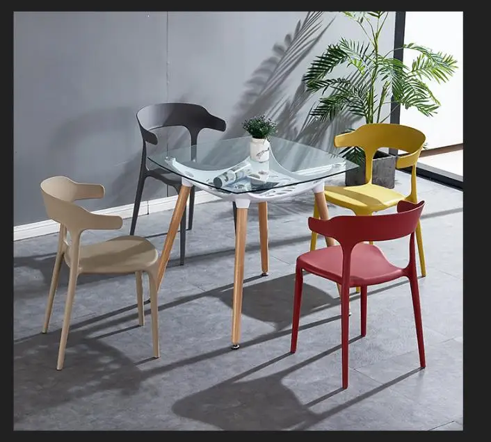 Креативный подлокотник стул для отдыха пластиковый открытый кофейный