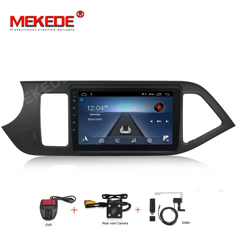 add camera DVR DAB MEKEDE 2Din 4-х ядерный Android 8,1 " Автомобильная магнитола для KIA PICANTO УТРО 2011 2012 2013 gps мультимедийный плеер головное устройство Wi-Fi - Цвет: add camera DVR DAB