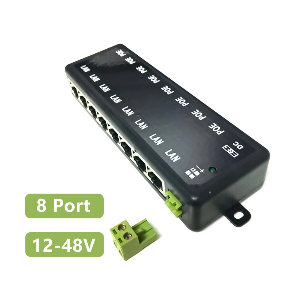 8 портов PoE инжектор адаптер пассивный 8CH CCTV камера источник питания Ethernet POE