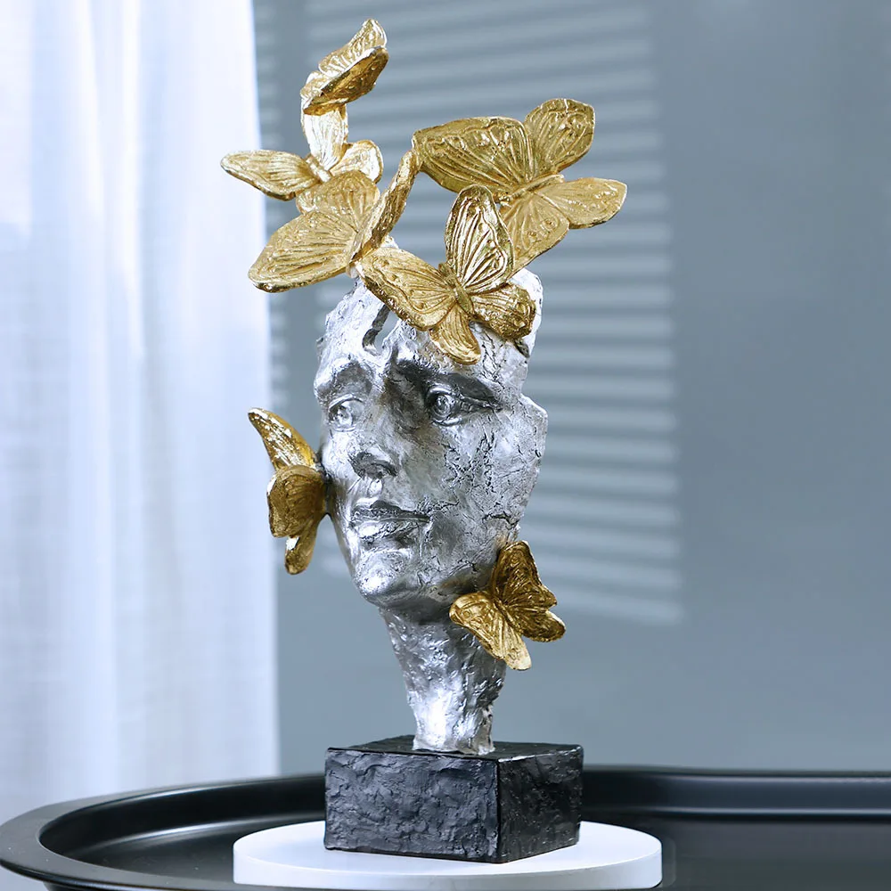 

Abstract Figure Sculpture Resin Ornament Creative Butterfly Girl Personalized Living Room Room Home Art Decoration