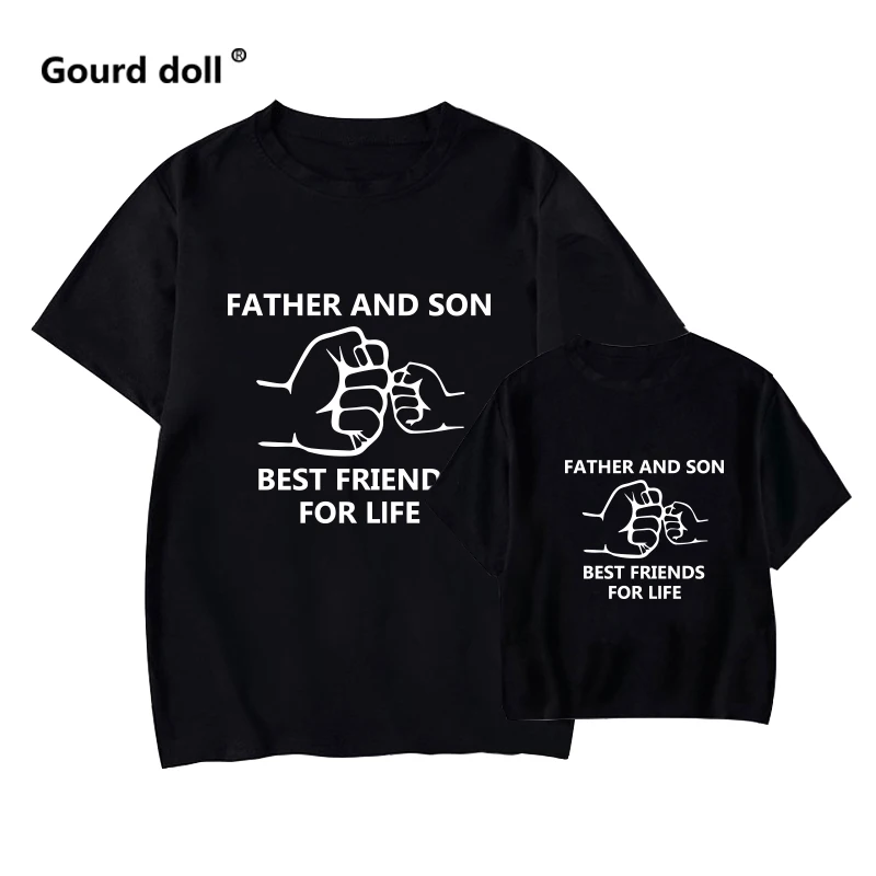 Father and son best friends for life print T-shirt Family Matching Look daddy Son Clothes Dad Me Baby Tshirt | Мать и ребенок