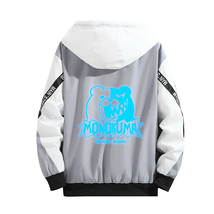 

Danganronpa: Trigger Happy Havoc Cosplay Hoodie monokuma Luminous Print White Black Splicing Coat Sport Cotton Thick Jacket