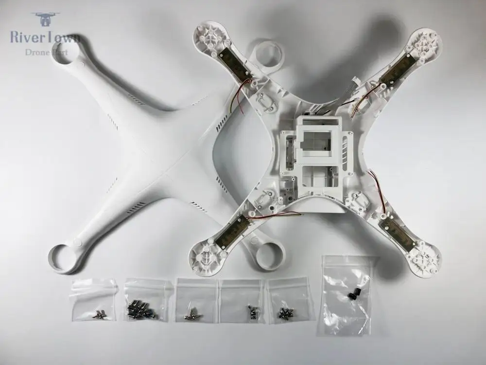 top and bottom shell Абсолютно DJI Phantom 3 Pro Расширенный корпус Верхняя Нижняя крышка шасси компас для P3P P3A Дрон запчасти - Цвет: top and bottom shell