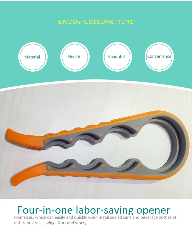 

Multi-function Gourd-shaped Can Opener Bottle Opener Screw Cap Jar Bottle Wrench Four-in-one Plastic Manual Can Opener Dropship