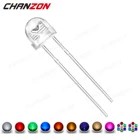 100 шт. 5 мм светодиодные диодные соломенные шляпы, теплый белый, красный, зеленый, синий, УФ, желтый, оранжевый, розовый, цвет RGB, мерцающие, светоизлучающие лампочки