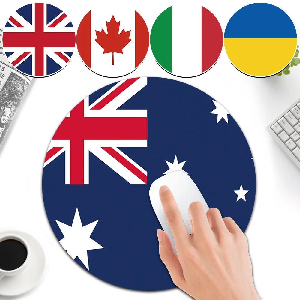 

Laptop PC Mouse Pad Table Mat Circular Mouse Pad Creative Personality Mouse Pad Pu Leather Non-Slip Mouse Pads