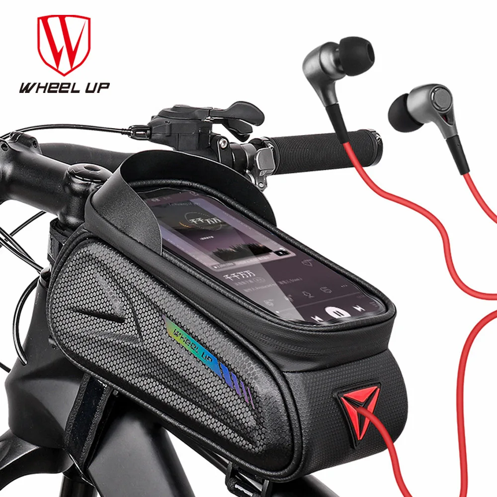 

WHeeL UP Cycling Bag Front Frame MTB Bike Bag Waterproof Touch Screen Pipe Jacking 7.0 Inch Phone Bag Cover Bicycle Accessories