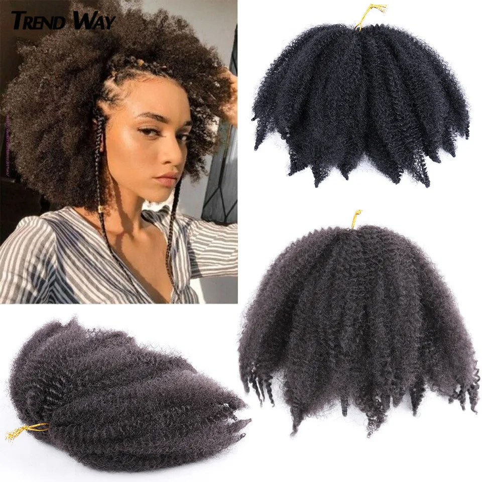 

8inch Afro Kinky Marley Braid Hair Crochet Braids Marley Twist Braiding Hair Brown Black Blue Soften Synthetic Hair Extensions