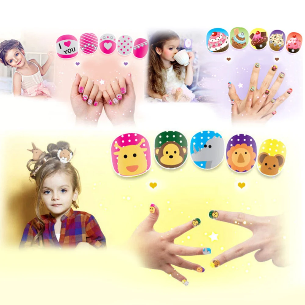 Девочки ролевые игры сделай сам наклейки для ногтей набор макияжа игрушка