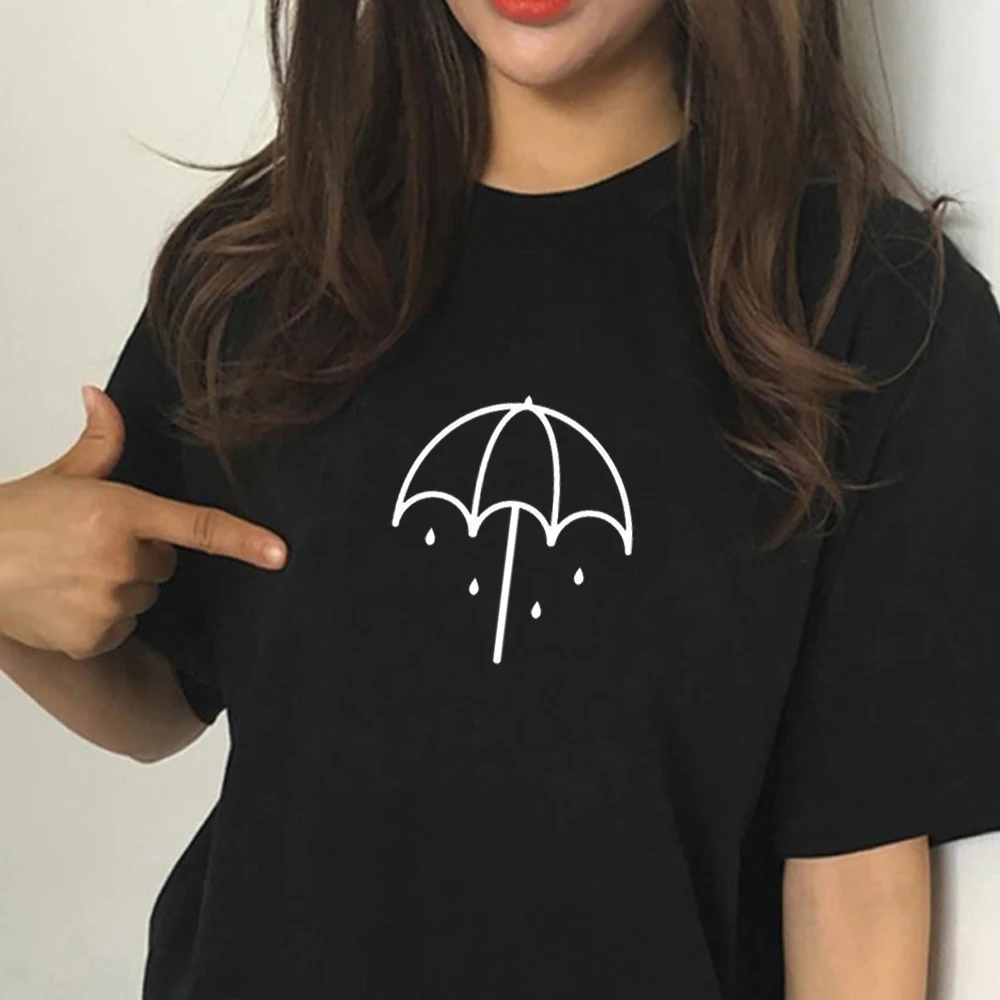 Новинка мужские повседневные футболки с логотипом Bring Me The Horizon BMTH Umbrella черные