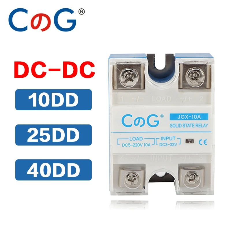 

CG White SSR-10DD 25DD 40DD SSR Single Phase DC To DC Heat Sink 32VDC To 5-220VDC 10A 25A 40A DD Solid State Relay With Cover