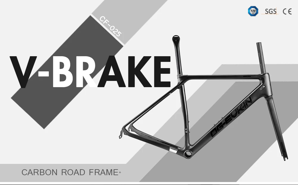 OG-EVKIN CF-025 карбоновая дорожная Рама V-Brake велосипедная Рама BB86 карбоновая рама Di2 и механическая велосипедная Рама Telaio Carbonio Strada