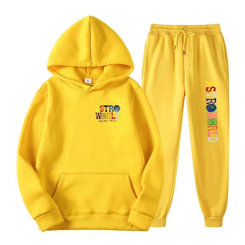 

2021 TRAVIS SCOTT Astroworld WISH YOU WERE HERE Sports Sets 2Pcs Men Women Pullover Hoodies Fashion Hip Hop Sweatshirt Unisex