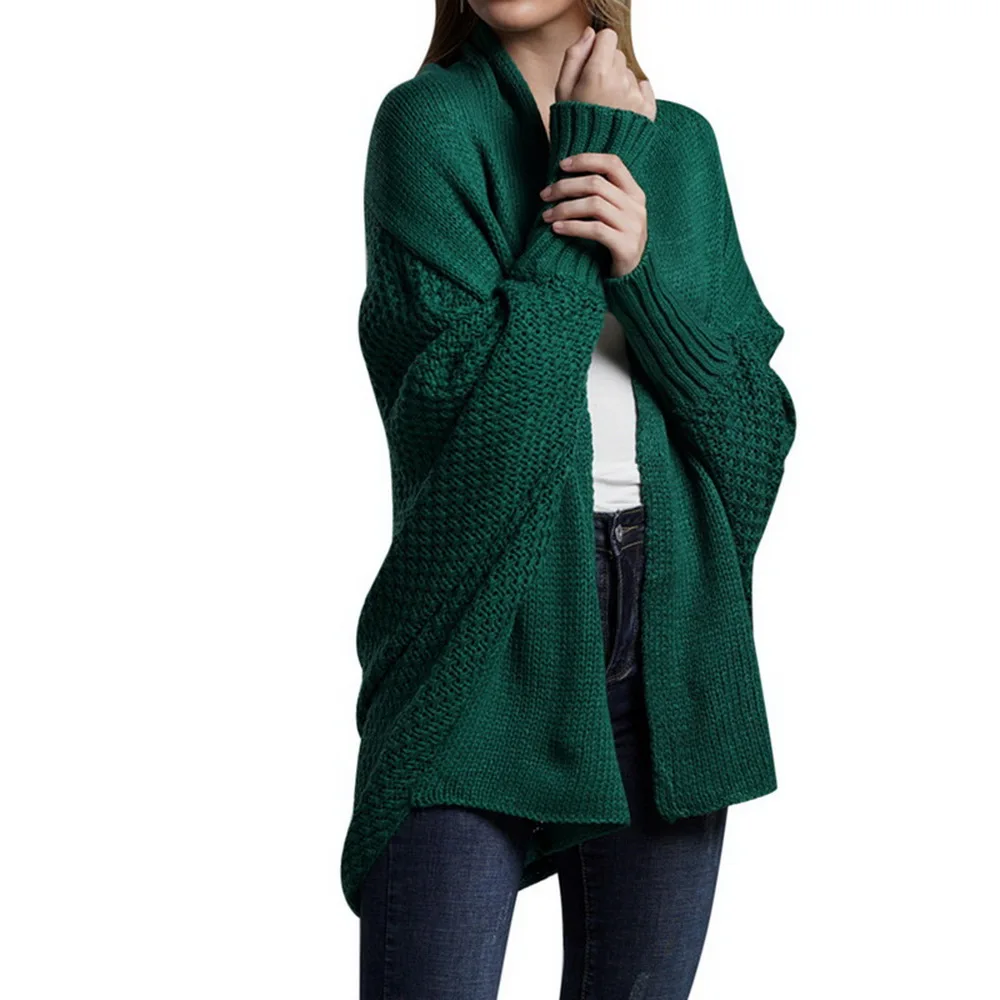 Женский вязаный кардиган на плоской подошве модный свитер с длинным рукавом и