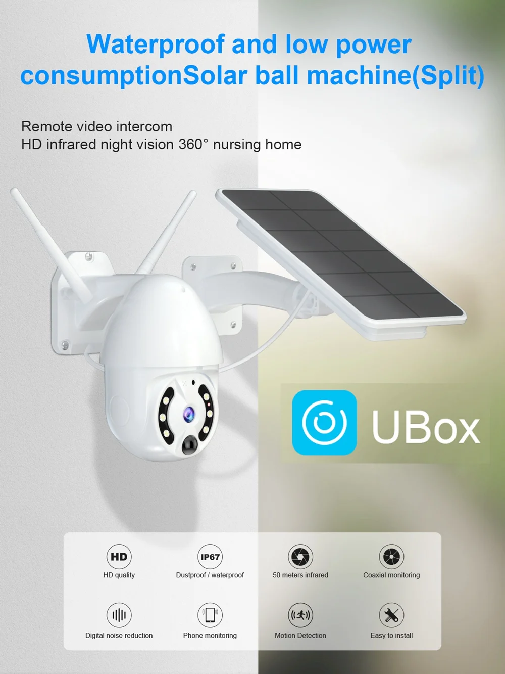 

UBox 1080P Solar Outdoor WIFI 4G IP Camera 2MP HD PTZ Security Camera PIR With Battery Wireless Surveillance Camera Waterproof