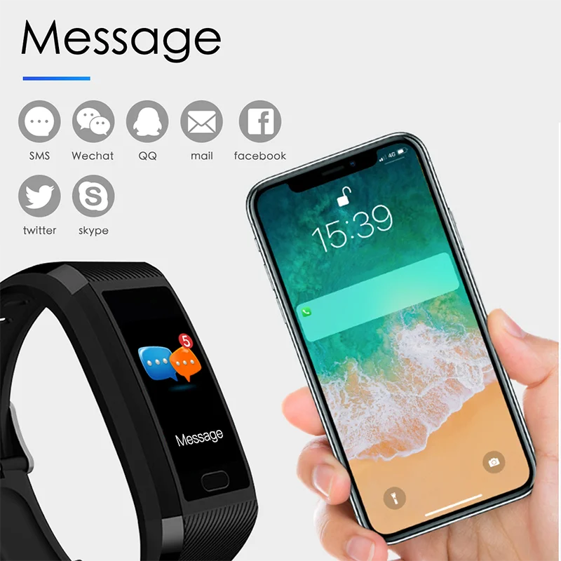 Смарт-часы Bluetooth IP67 Водонепроницаемый трекер сердечного ритма фитнес-браслет
