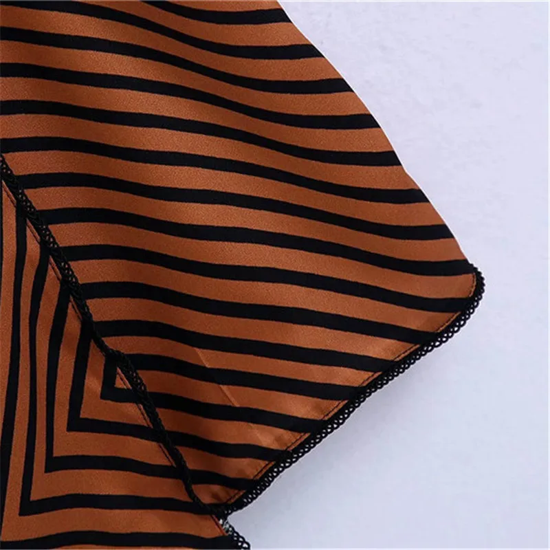 Юбка-миди Женская длинная в полоску с завышенной талией и узлом - купить по