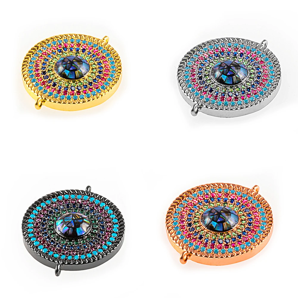 

Круглая Подвеска «сделай сам» для ювелирных изделий, ожерелье, коннектор, аксессуары, миниатюрная Точная инкрустация, циркониевый браслет, ...