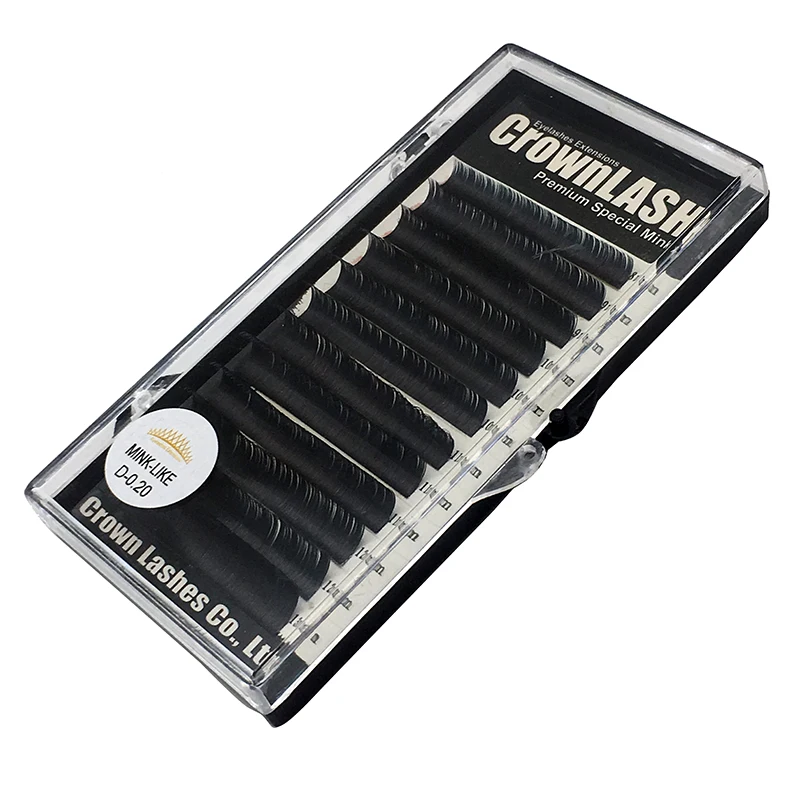 CrownLASH Black Mink-Like D 0,20 8-13 мм плоские ресницы Роскошные ресницы для наращивания очень мягкие вьющиеся